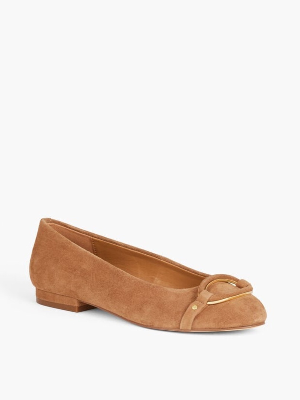 Talbots Havana Tan Madison Buckle Suede Ballet Flats. 8M. NWT. $139! - Picture 5 of 13